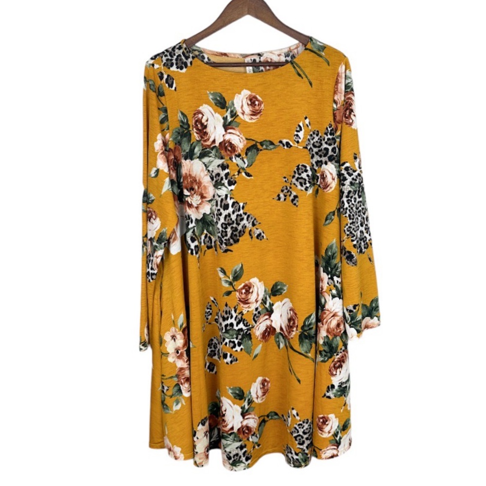Emerald Stretchy Floral Print Dress Size 3X
